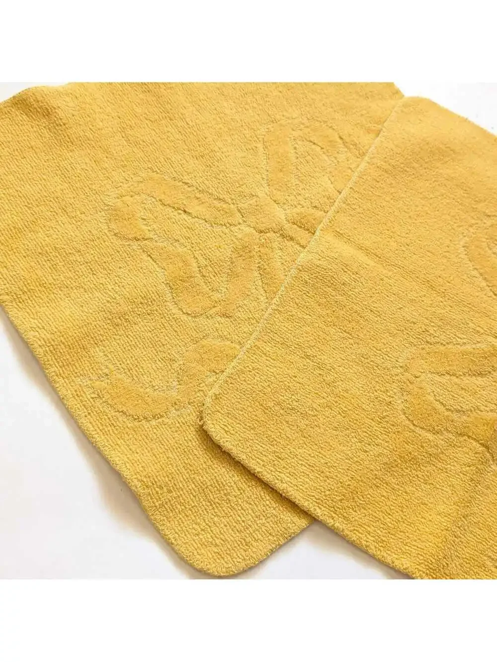 Vintage Cannon Marigold Yellow Washcloth Set with Bow Detail